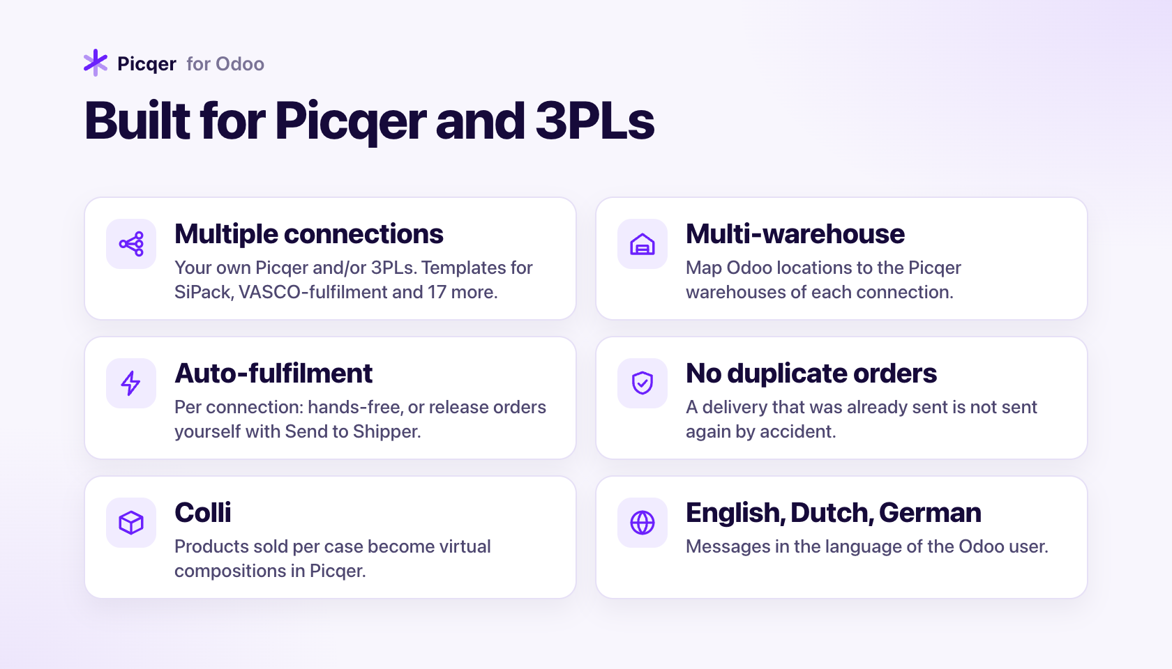 Odoo Picqer connector integration interface screenshot 2